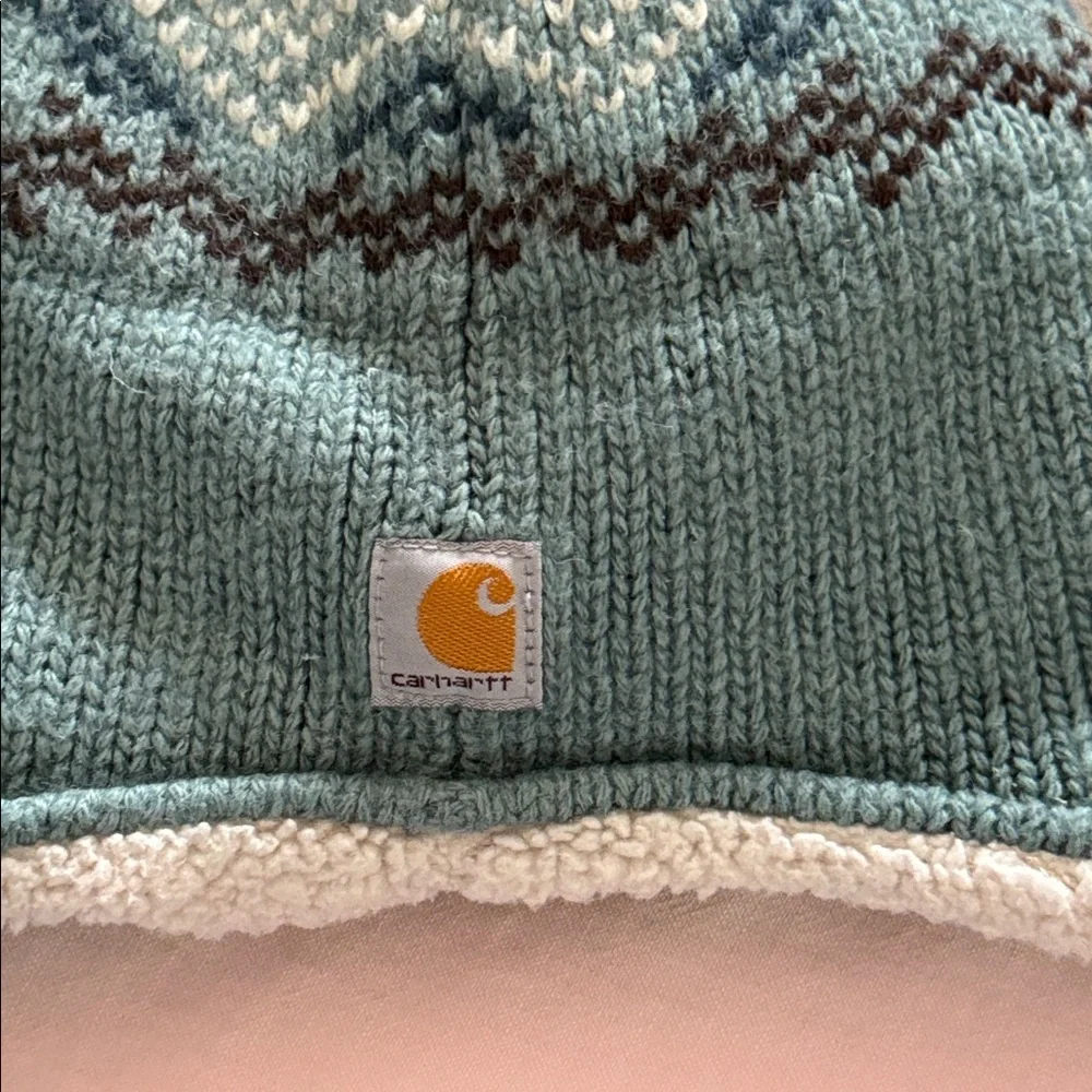 Carharrt Wool Blend Fair Isle Kids Hat. OS